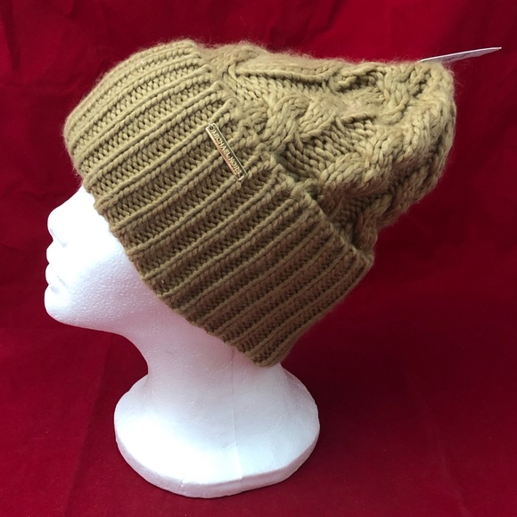 MICHAEL Michael Kors Accessories - Michael Kors Women Camel Brown Tan Cable Knit Winter Beanie Hat O/S